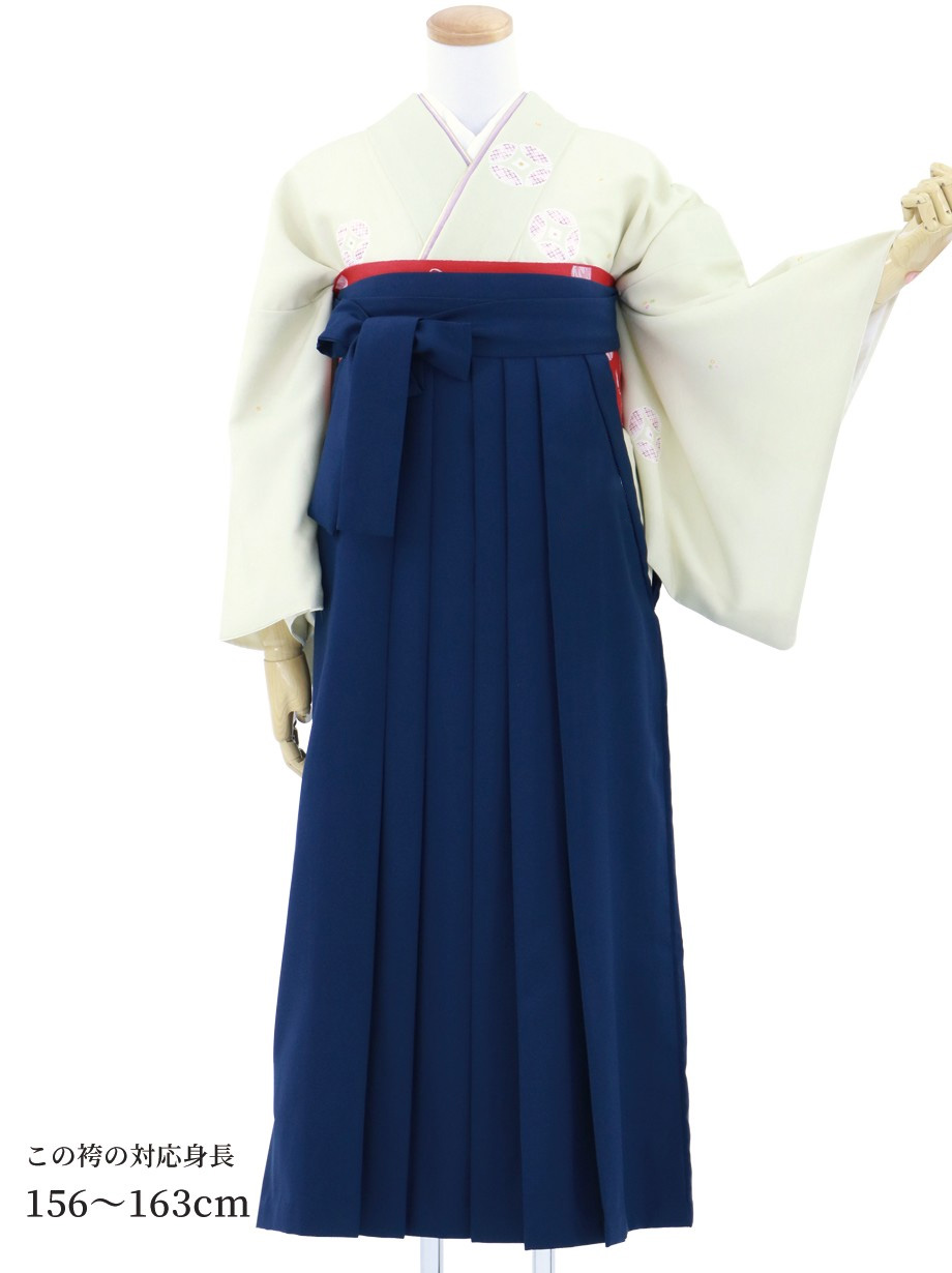 若芽色に七宝の小紋・紺袴(無地)/卒業式