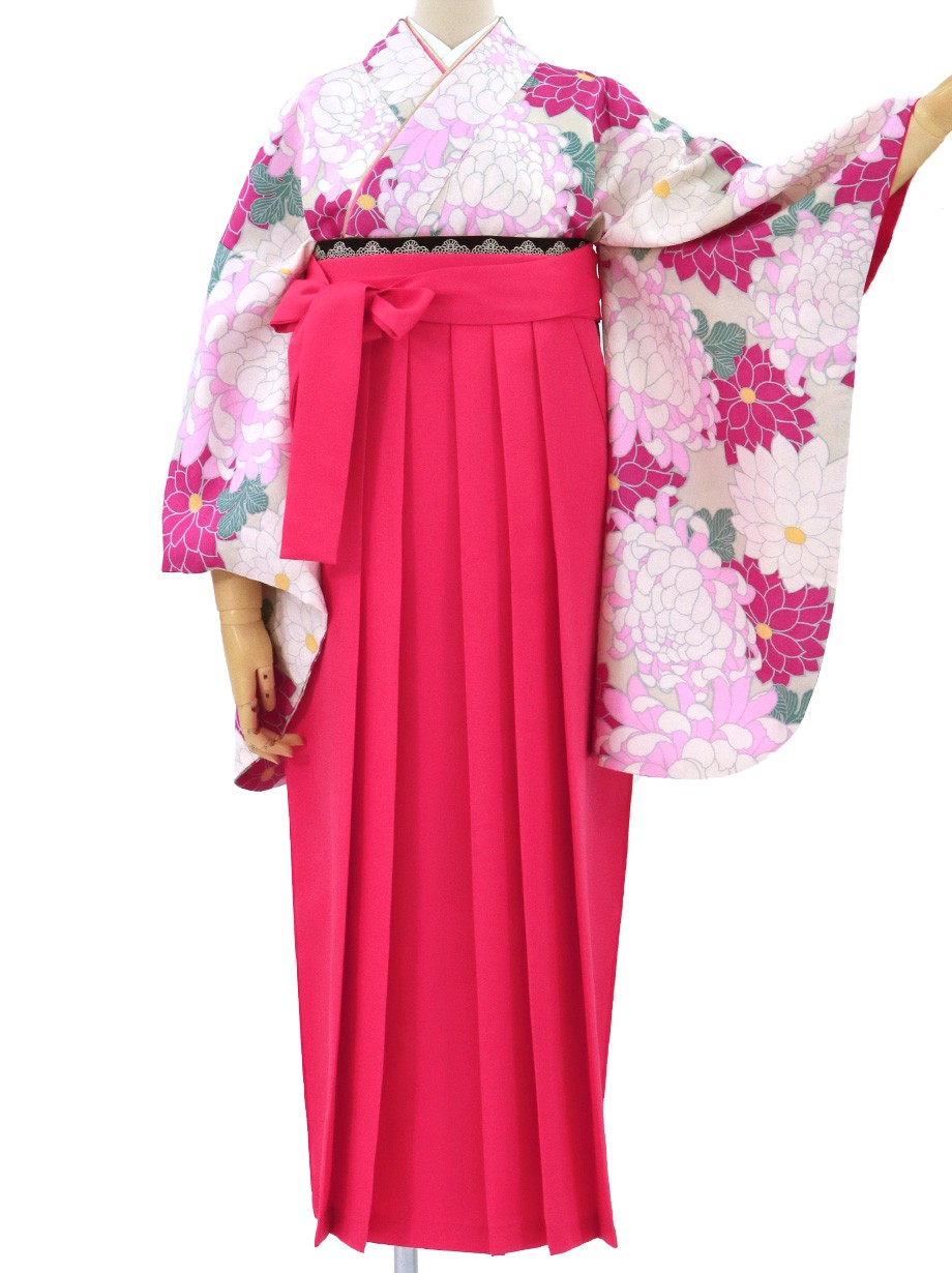 菊尽くし・唐紅袴（無地）（二尺袖）