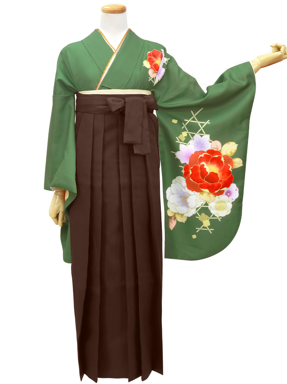 緑桜グラデ着物と緑袴のセット オビツ11 ねんどろいどどーる YMY 対応 緑桜グラデ着物と緑袴のセット オビツ11 ねんどろいどどーる YMY