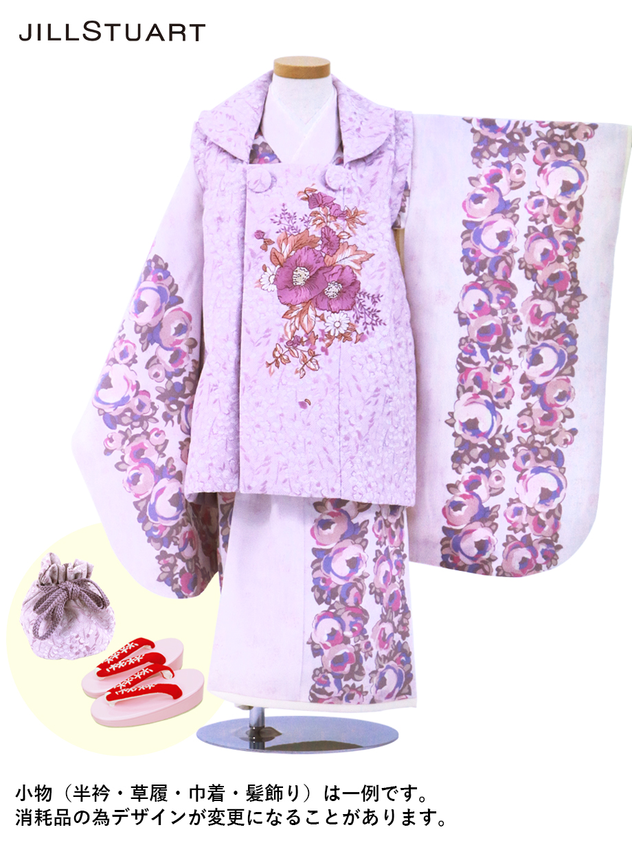 《JILLSTUART》薄紫地にアネモネの被布コートセット／七五三・三歳女の子