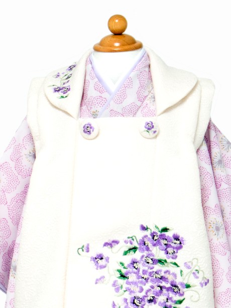 《JILLSTUART》薄紫地に菫の被布コートセット／七五三・三歳女の子
